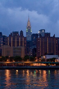 Chrysler Tower at evening in NYC