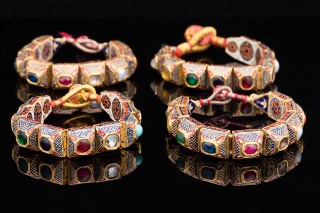 Indian jeweled bracelets at product shoot