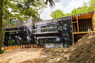 Architectural photo of NY house under construction