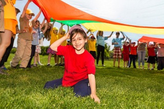 Students at field day in Central Park